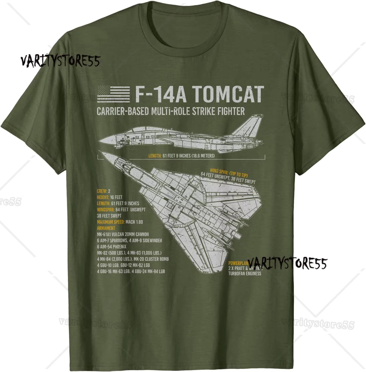 F-14 Tomcat F14 Avion Plan D'avion Schématique Hommes T-Shirt À Manches Courtes Casual 100% Coton O-Cou Chemise D'été
