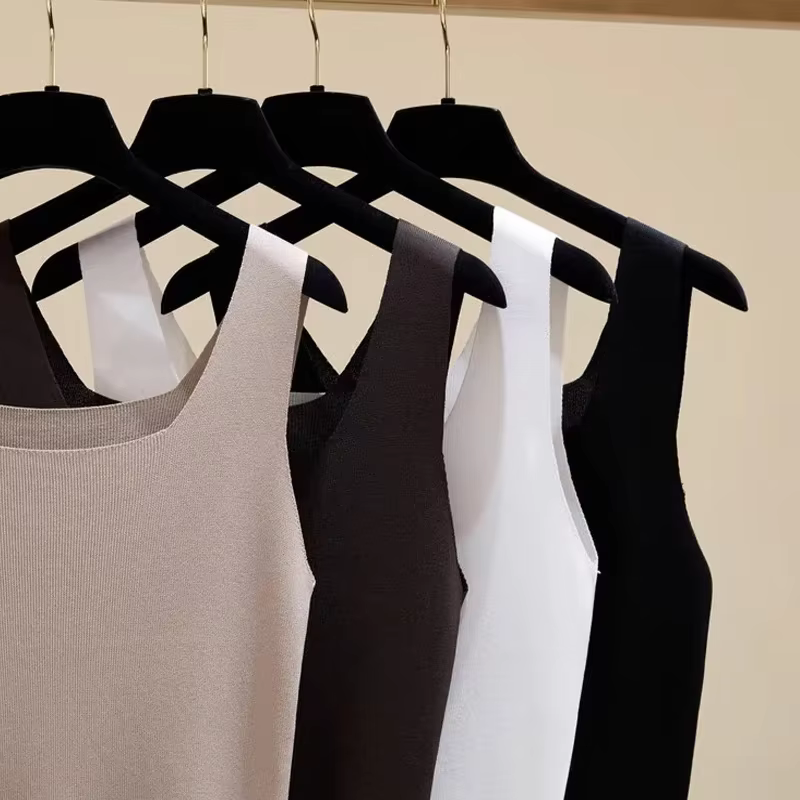 Nouveau débardeur femme col rond blanc et noir