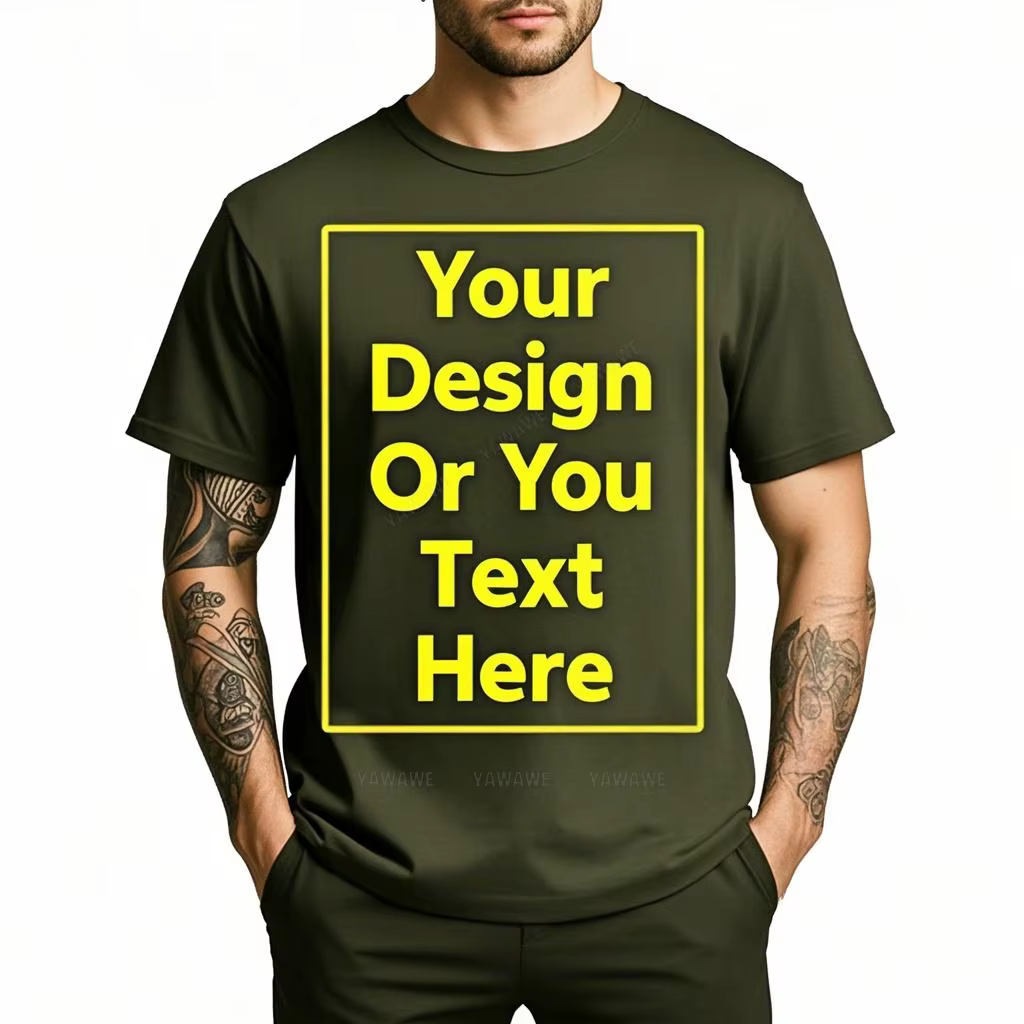 T-shirt personnalisé pour hommes concevoir votre Logo ici coton unisexe