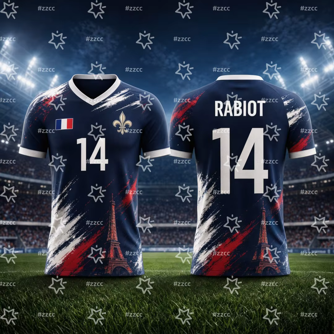 Maillot de football Mbappé N°10 France 2026 – Kit Match & Entraînement – T-shirt Sportif d'été pour Homme