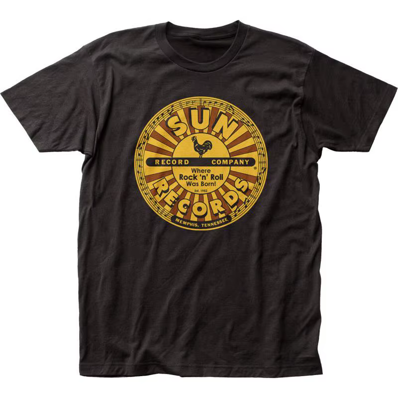 Sun Records cercle complet hommes t-shirt Rock And Roll groupe classique
