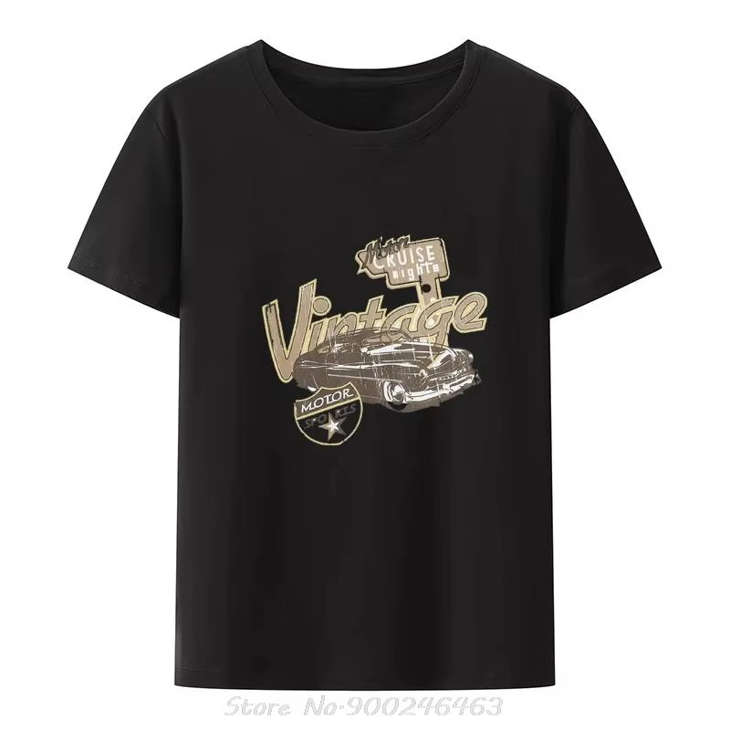 T-shirt unisexe à manches courtes imprimé graphique de voiture pour hommes