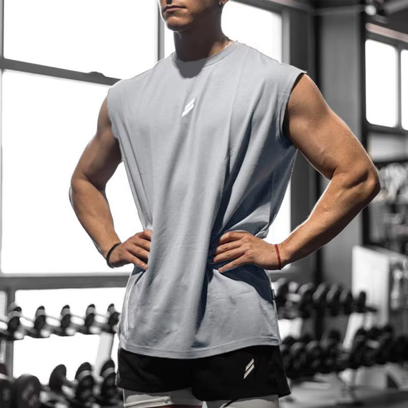 Nouveau été Fitness sport débardeur hommes respirant maille ample entraînement sans manches T-shirt séchage rapide
