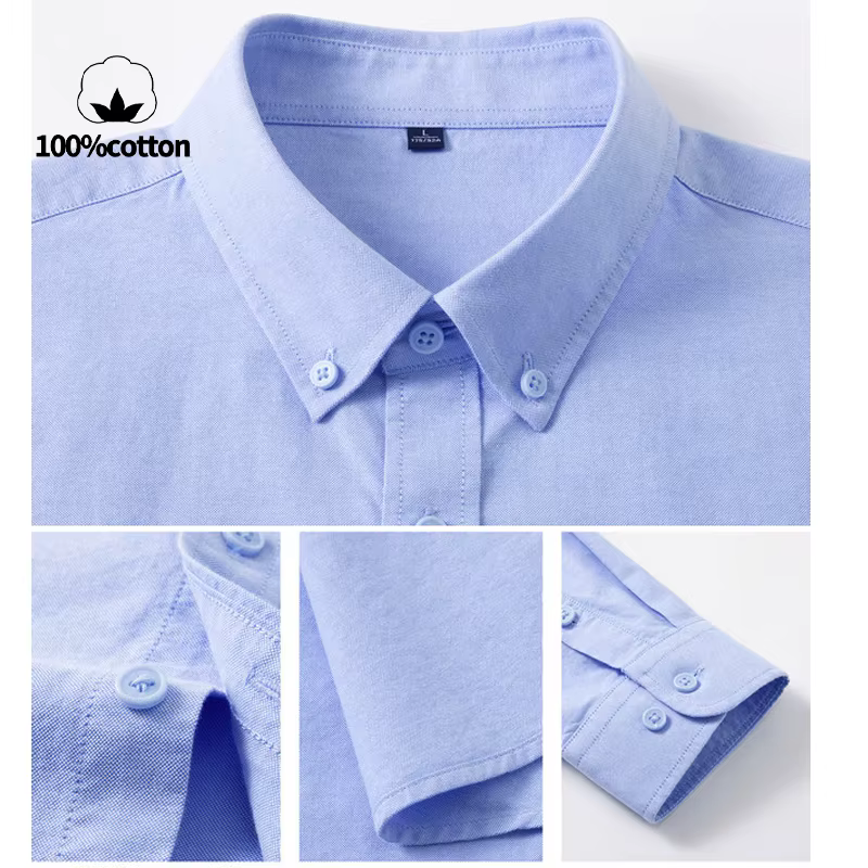 Chemise Oxford 100 % coton pour homme - Respirante