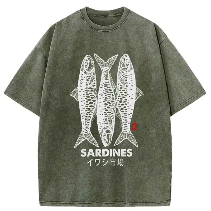 Dessin animé poisson salé imprimé unisexe T-Shirt ample surdimensionné lavage à manches courtes été 2025 Design de mode haut décontracté Harajuku Chic T