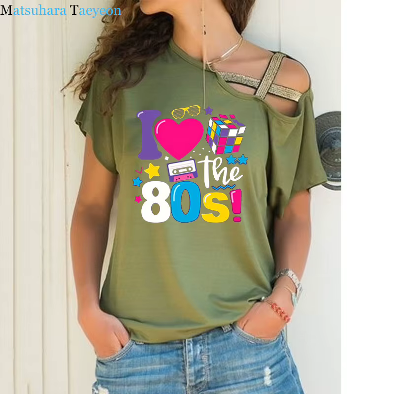 J'aime les 80 t-shirt pour les femmes fête drôle Vintage t-shirts meilleur cadeau hauts