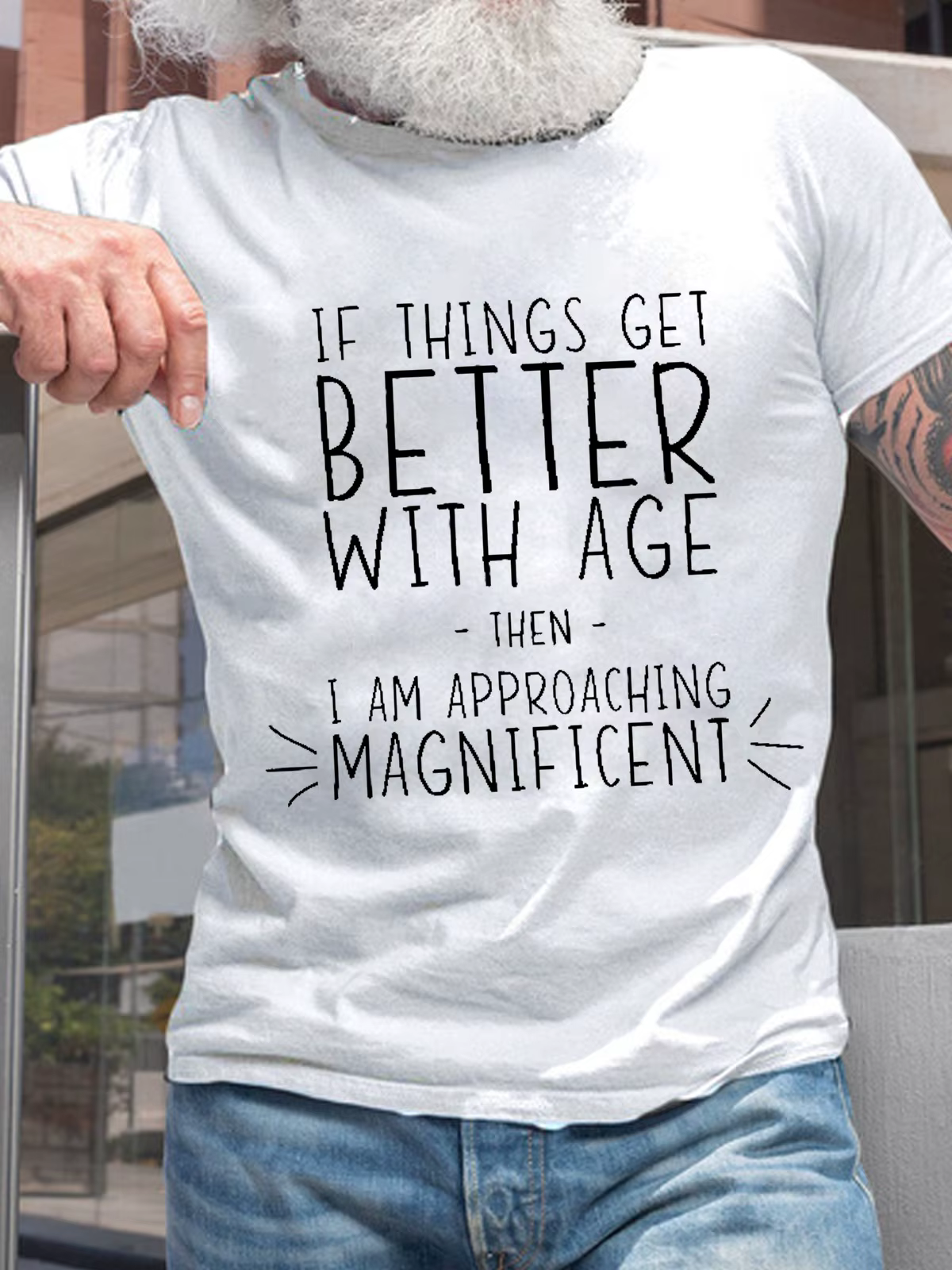 T-shirt en coton à col rond pour hommes