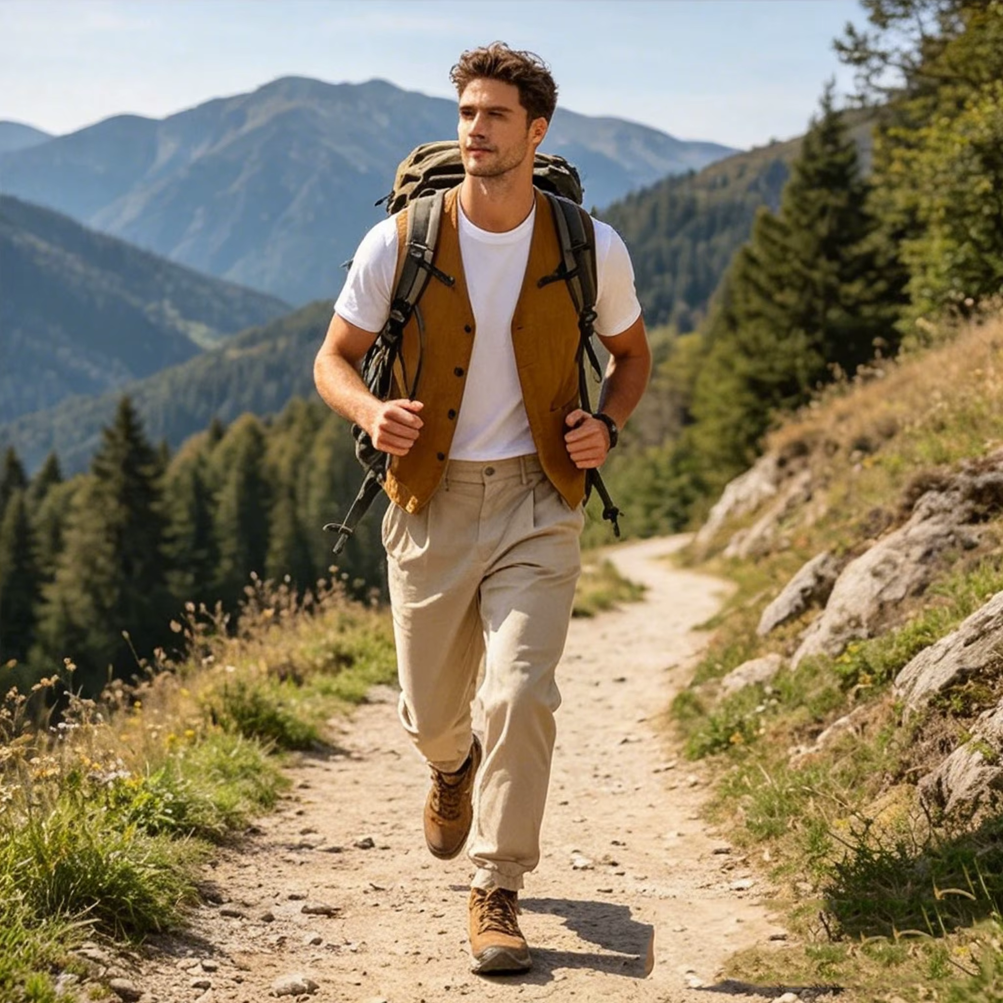 Gilet décontracté en lin pour hommes