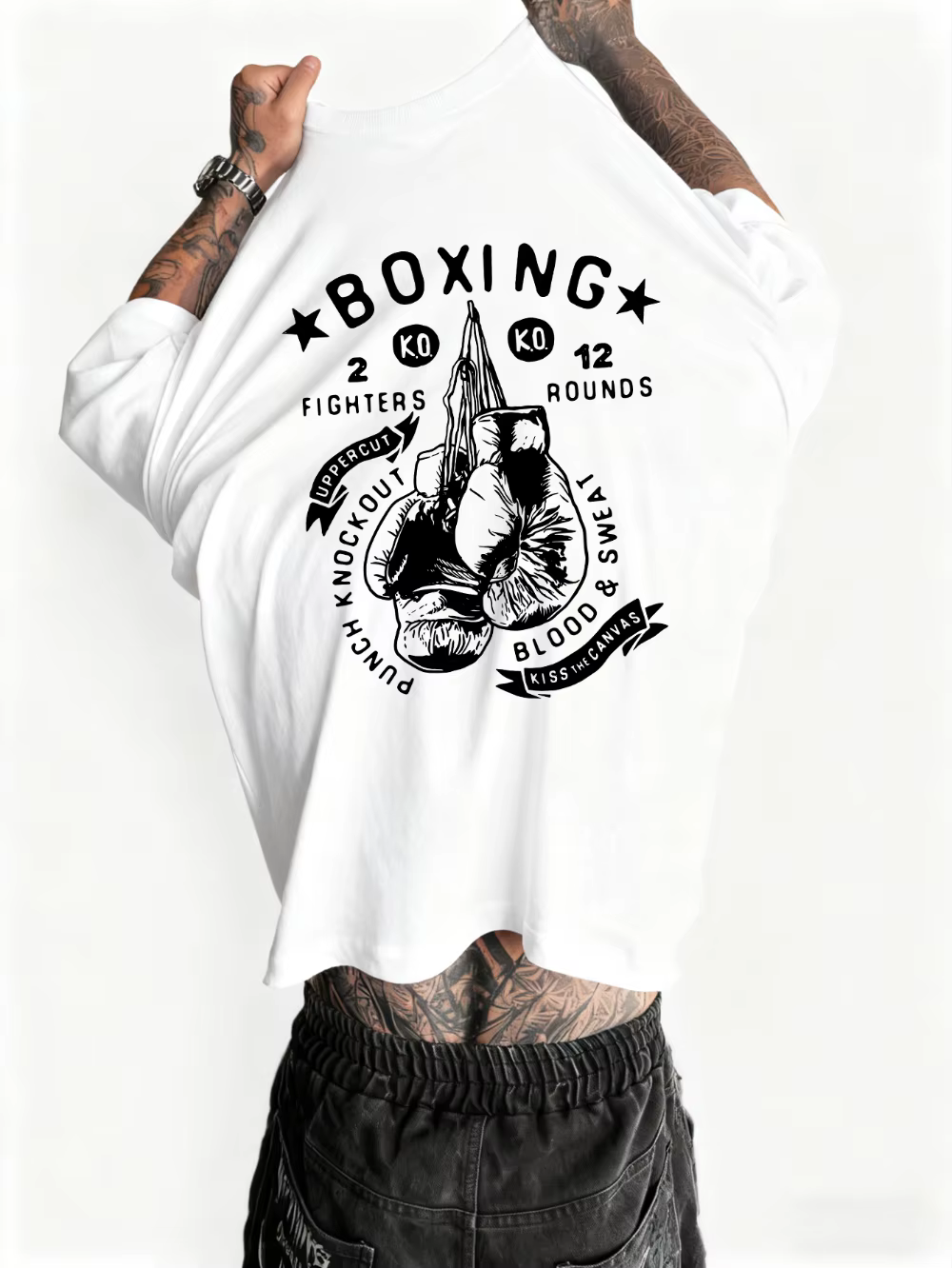 T-shirt imprimé boxe pour hommes