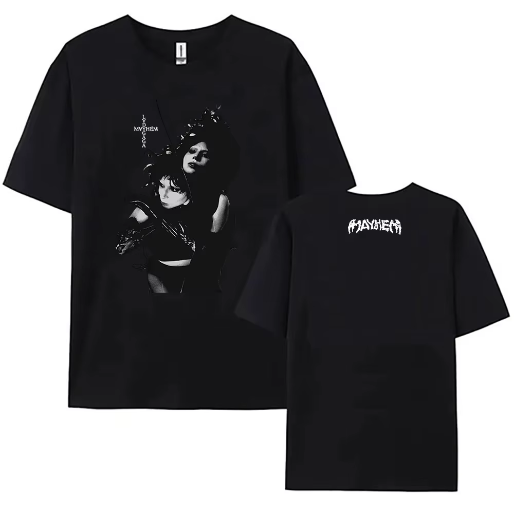 Grunge t-shirts Lady Gaga Mayhem Album T-shirt coton femmes/hommes col rond