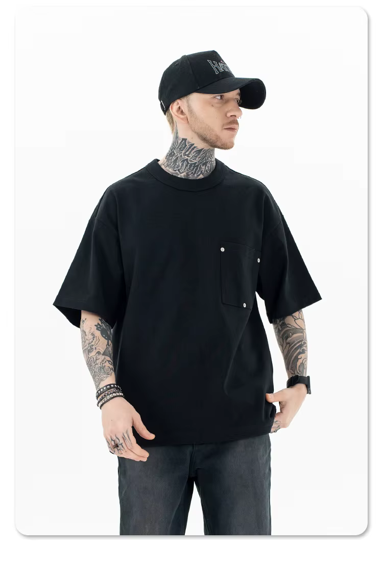 T-Shirt à manches courtes minimaliste de luxe pour hommes 2025 100% coton