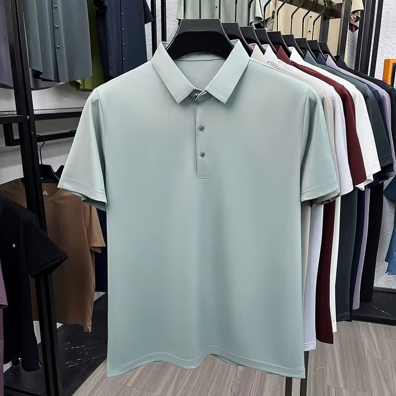Polo en soie de mûrier pour hommes