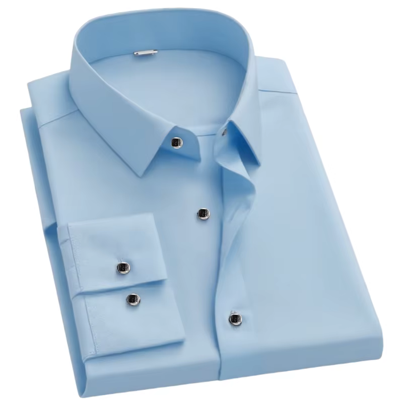 Chemise bleue unie pour homme