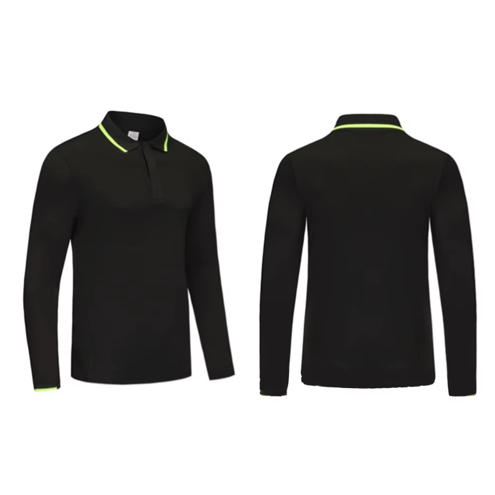 Polo de golf pour hommes pour le printemps et l'automne - Haut à manches longues extensible et à séchage rapide