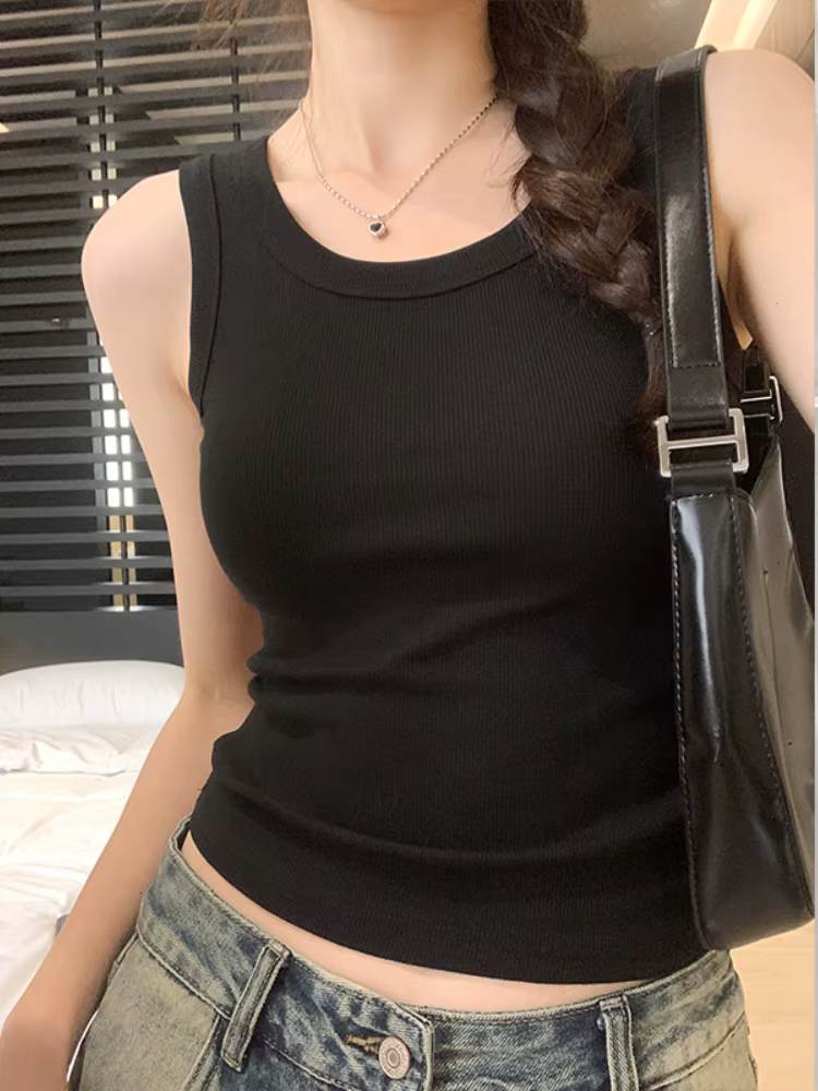 Débardeur doux 2026 pour femme – Tenue d'été moulante et sexy – Haut tricoté sans manches pour l'extérieur