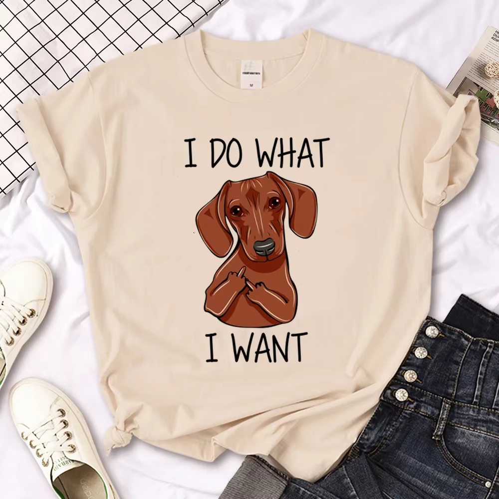 Teckel T-shirts femmes drôle t-shirt femme Streetwear vêtements décontracté hauts