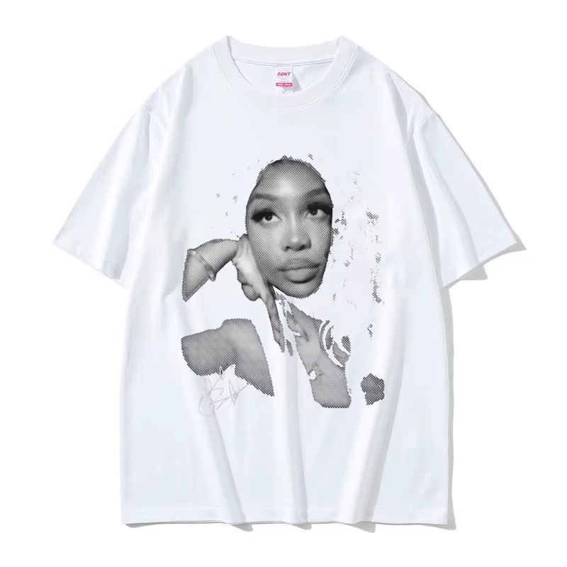 Rappeur SZA visage graphique T-shirt hommes femmes vêtements Hip Hop mode surdimensionné T-shirts