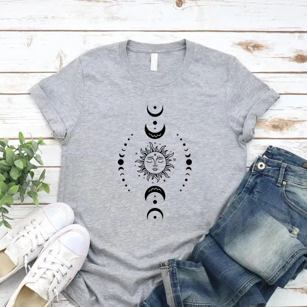 Soleil et lune étoiles T-Shirt céleste