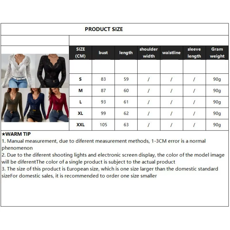 Femmes Sexy couche de Base chemise solide noir pure dentelle haut mince fleur pétoncle garniture col en V à manches
