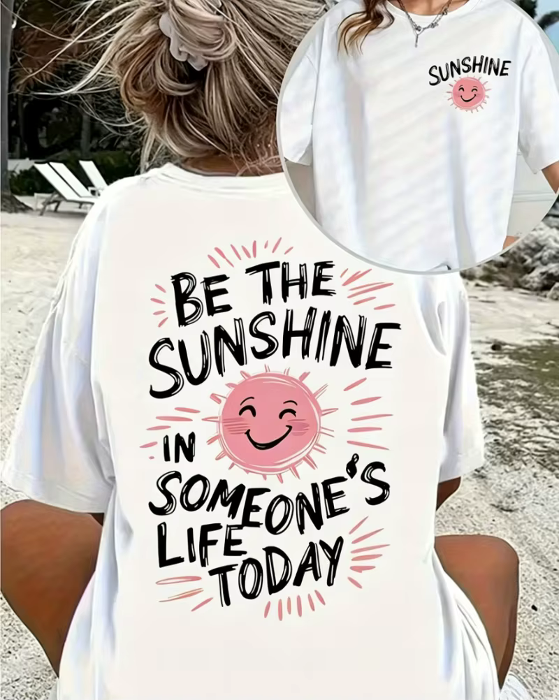 T-shirt imprimé Be The Sunshine pour femmes