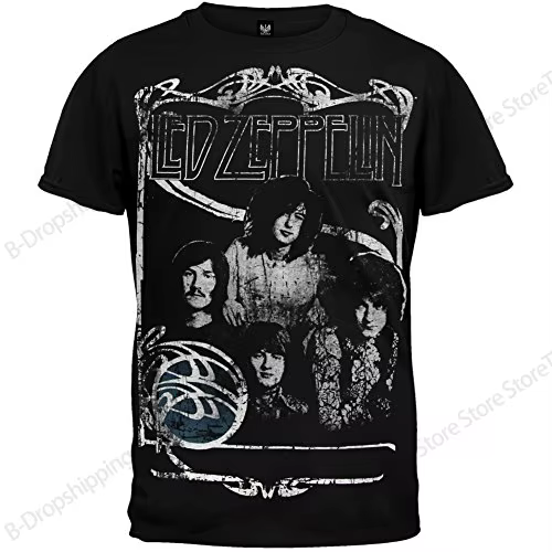 Nouveau T-shirt imprimé en 3D vintage Led Zeppelin pour hommes et femmes