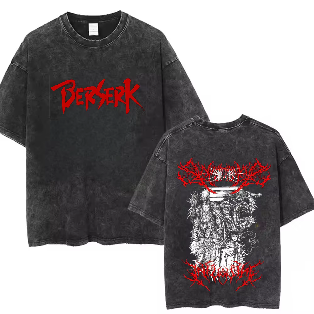T-shirt Berserk Anime délavé pour homme