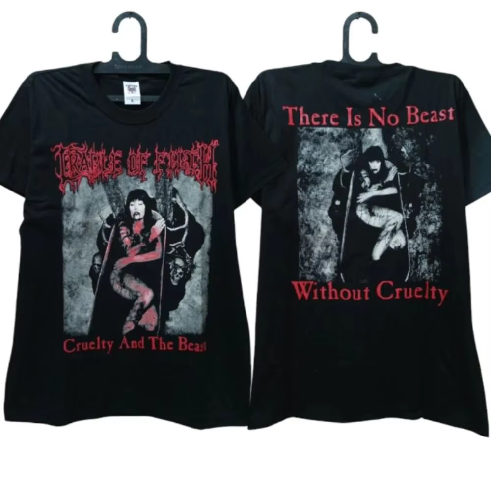 T-shirt CRADLE OF FILTH Hip-hop Streetwear surdimensionné Y2k
