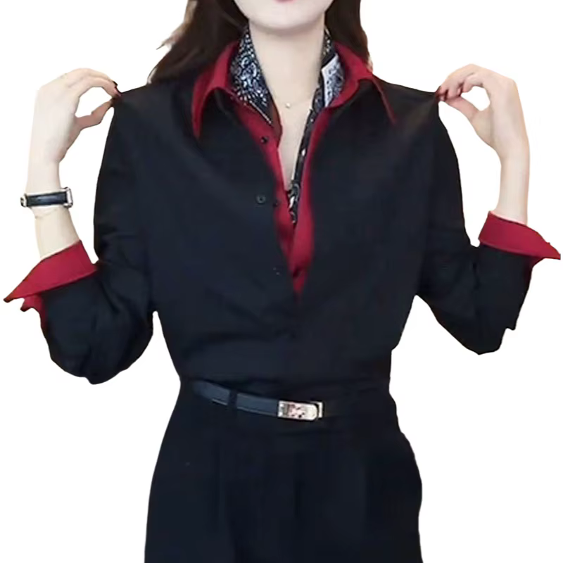 Chemise à col polo tendance pour femme