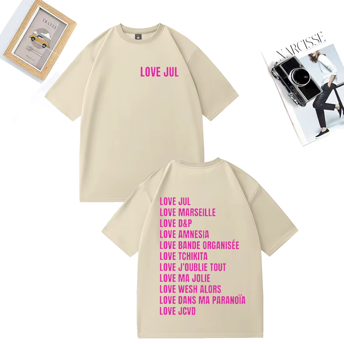 Love Jul T-Shirt-marseille Rap Fan cadeau hommes femmes rue Hip Hop mode surdimensionné t-shirts vintage coton à manches courtes vêtements