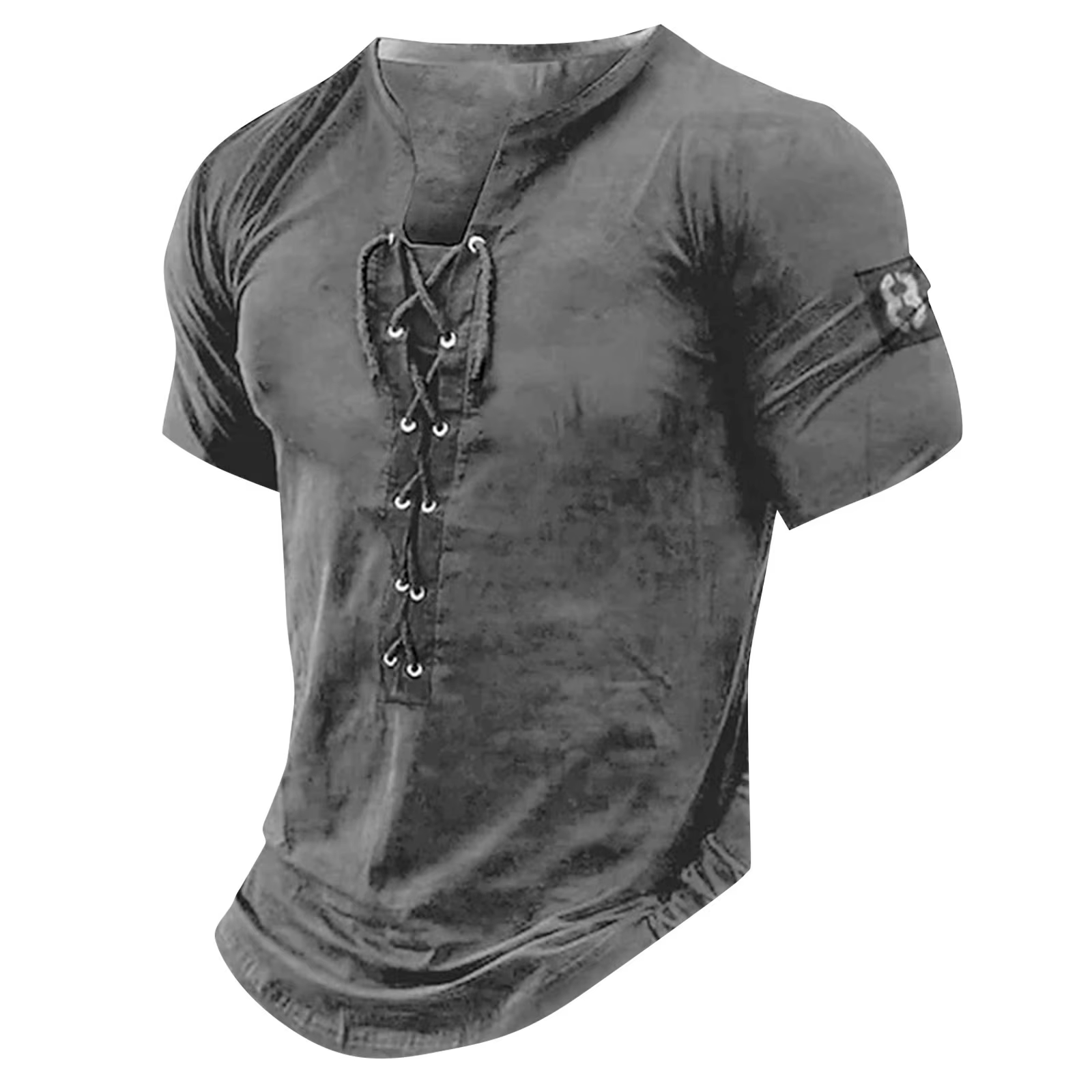 T-shirt vintage à col en V pour hommes