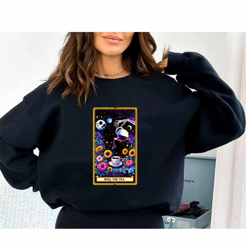Autocollant de cartes de tarot de transfert DTF pour vêtements, patch thermocollant sur t-shirts, autocollant de transfert de chaleur pour femmes, bricolage personnalisé, mode