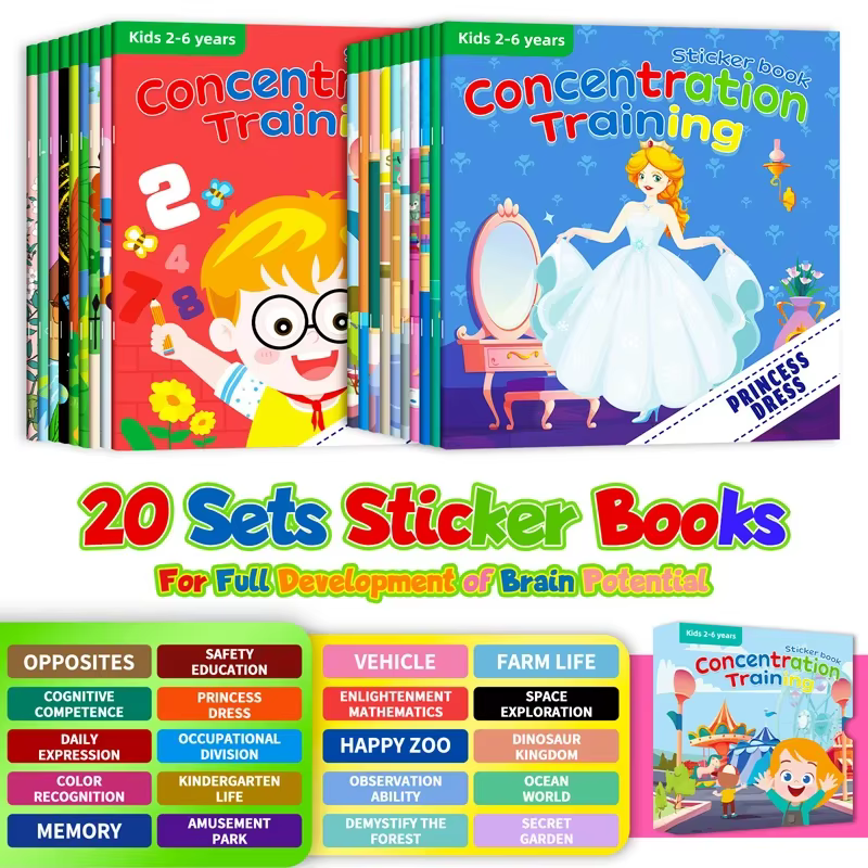 Jouets Montessori, autocollants de dessin animé