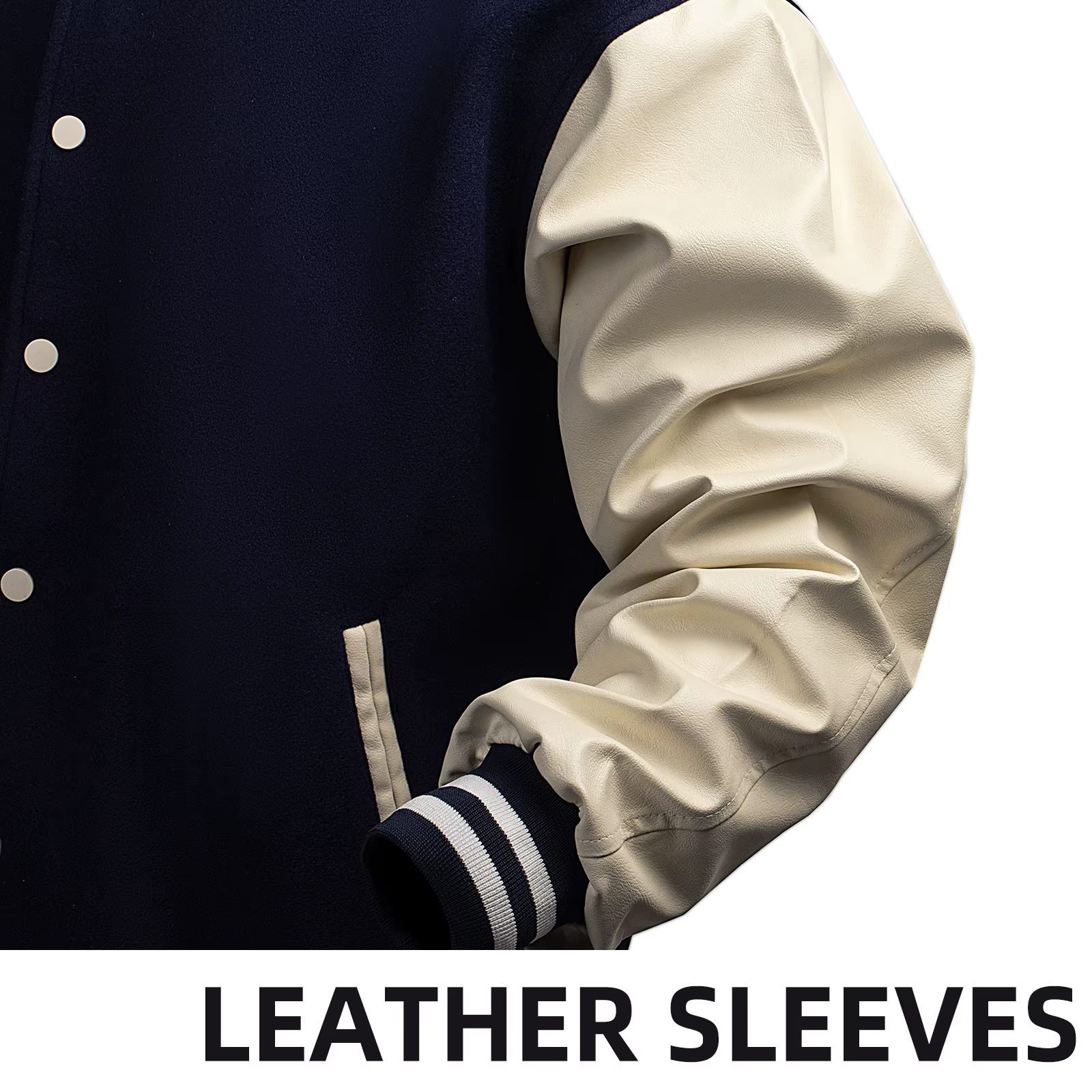 Veste universitaire classique pour homme avec manches en similicuir