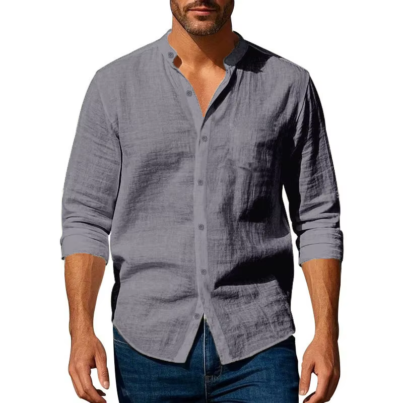 Chemise en coton et lin pour hommes