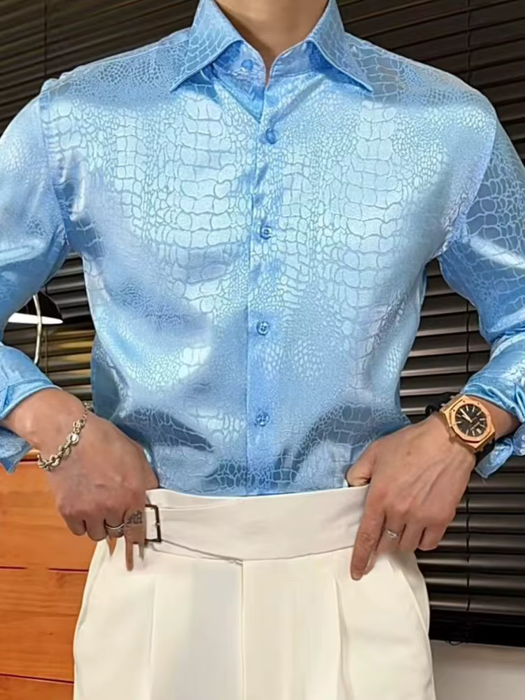 Col à revers à manches longues rétro imprimé léopard chemise britannique polyvalent