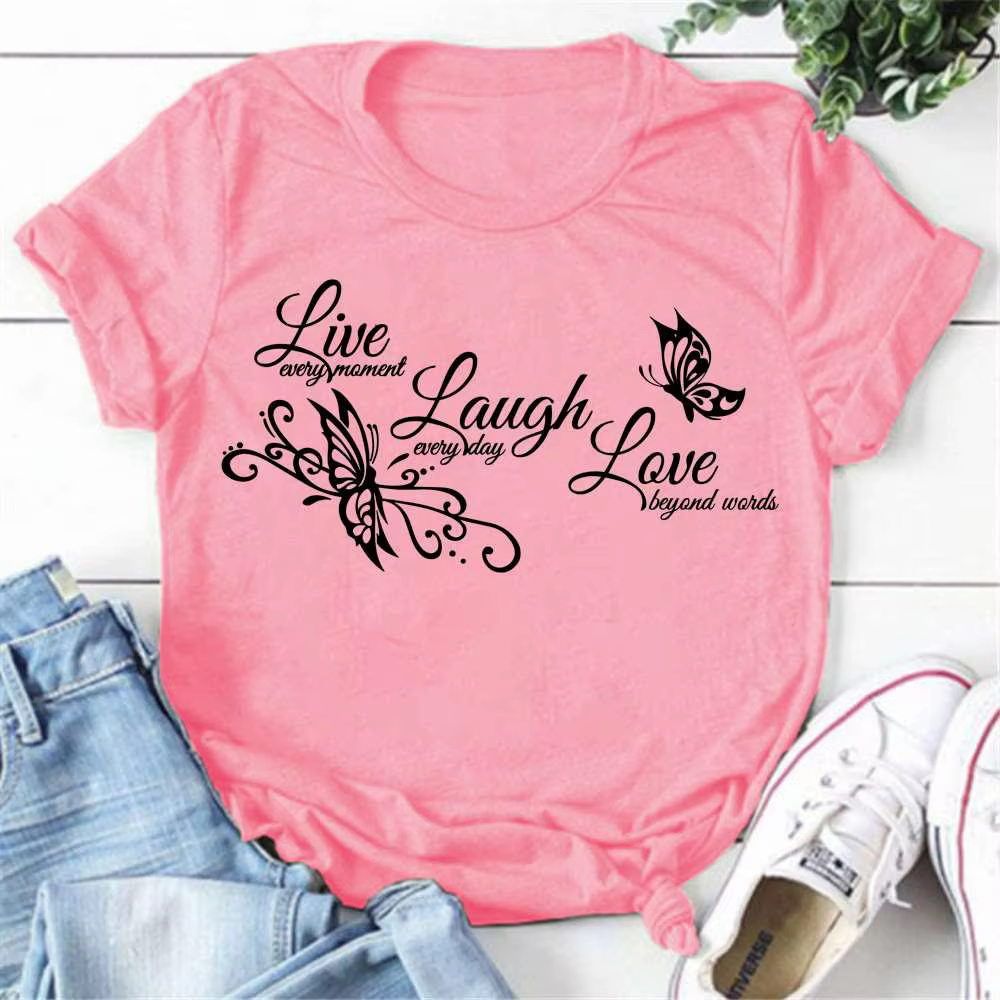 T-shirt à manches courtes et col rond pour femme