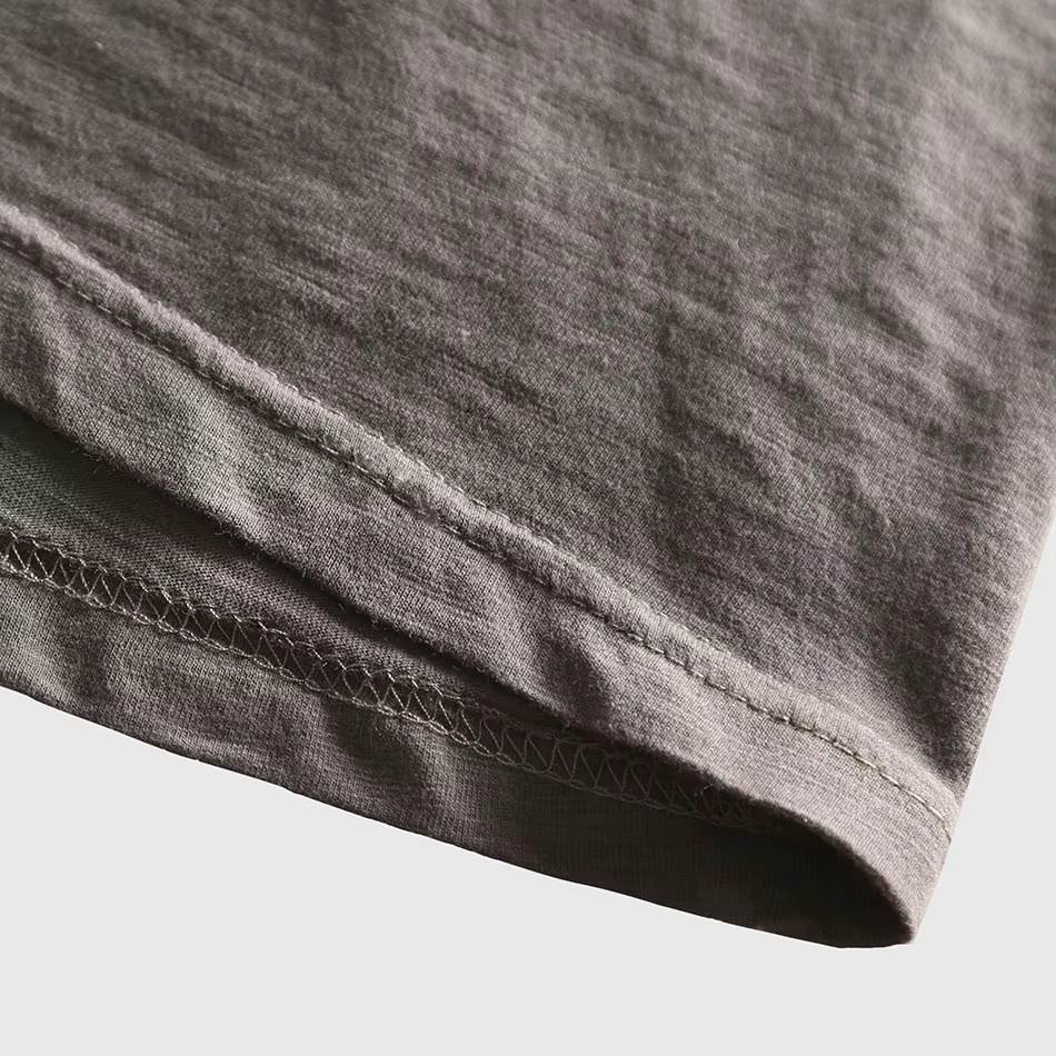 Zecmos – t-shirt à manches longues et col en V pour homme