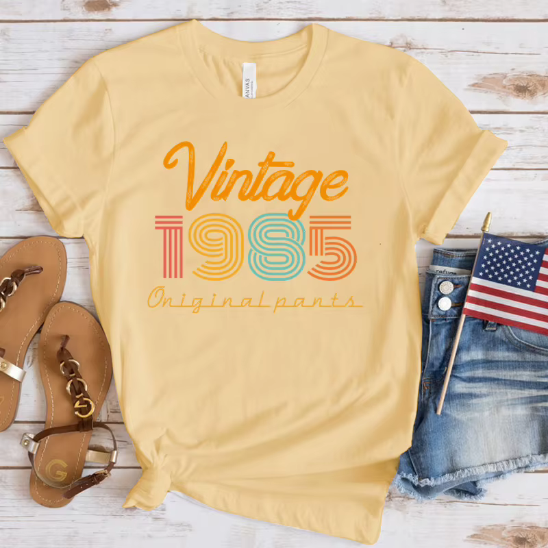 (T-shirt Premium) nouveau chaud Vintage 1985 T-Shirts mode femmes filles été