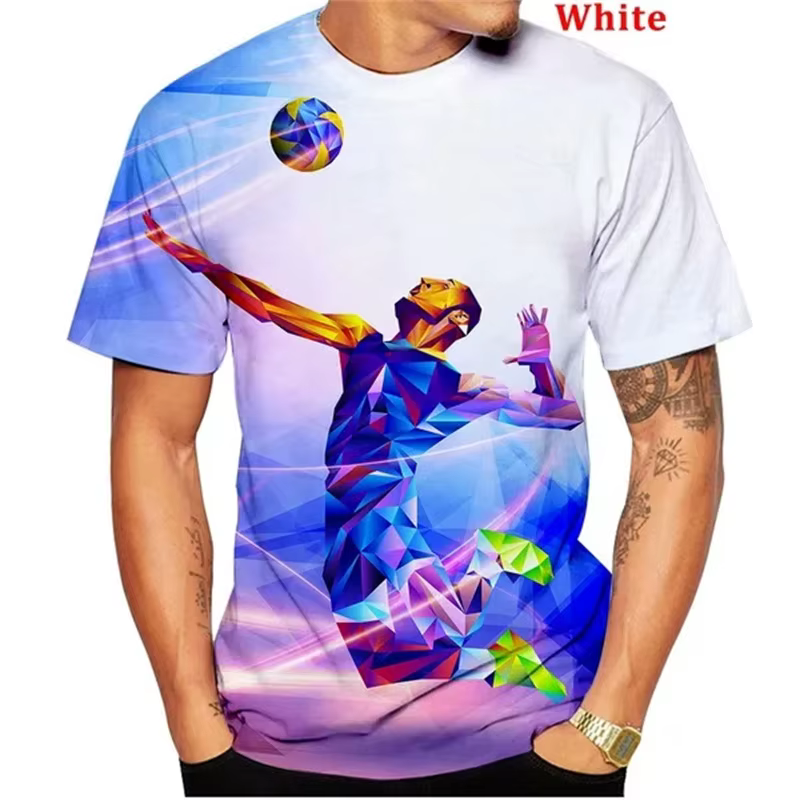 T-shirt à motif de sport de volley-ball pour adultes et enfants