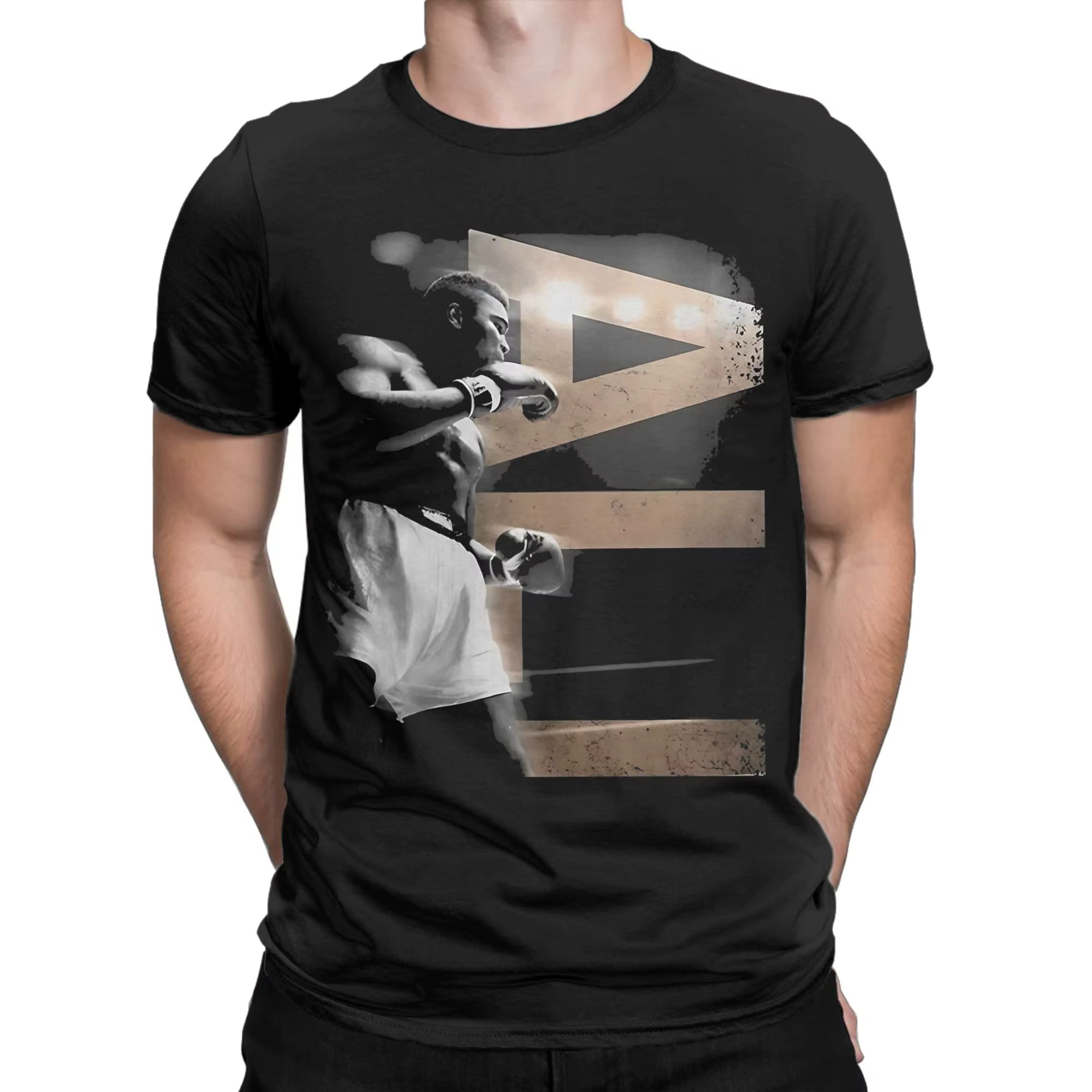 Muhammad-Ali T-Shirt en coton pour homme été esthétique t-shirts col rond loisirs