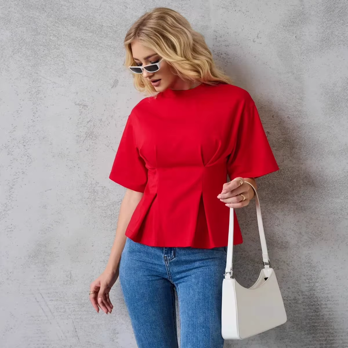 T-shirt pour femmes, col rond confortable