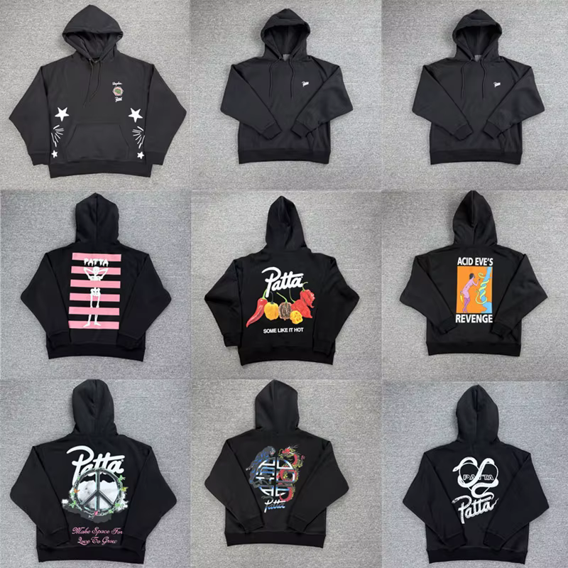 Sweat-shirts à capuche PATTA classiques avec logo imprimé, en molleton, pour hommes et femmes, nouvelle collection PATTA