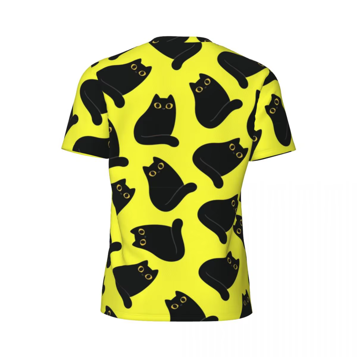 Vêtements de sport T-Shirt pour hommes mignon chat noir T-Shirts Hippie Meow imprimé Animal