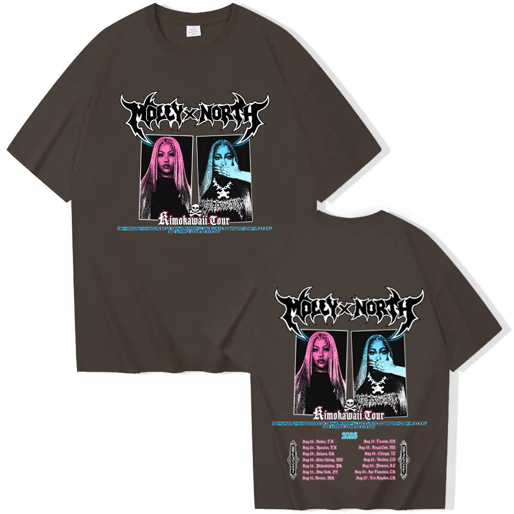 T-shirt North West Molly Santana Kimokawaii Tour pour homme et femme, chemise décontractée à manches courtes et col rond, style Harajuku