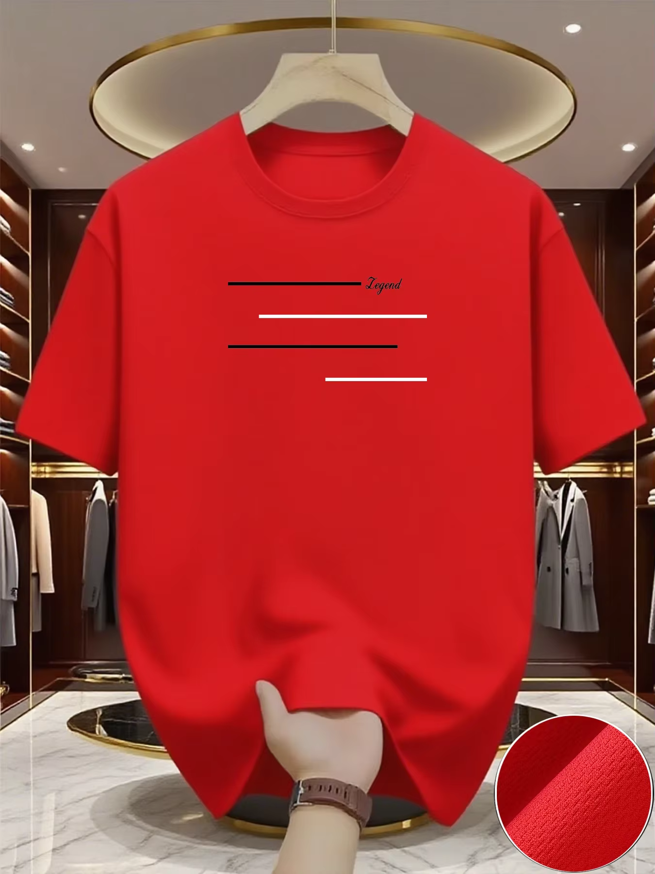 T-shirt de course à col rond pour homme