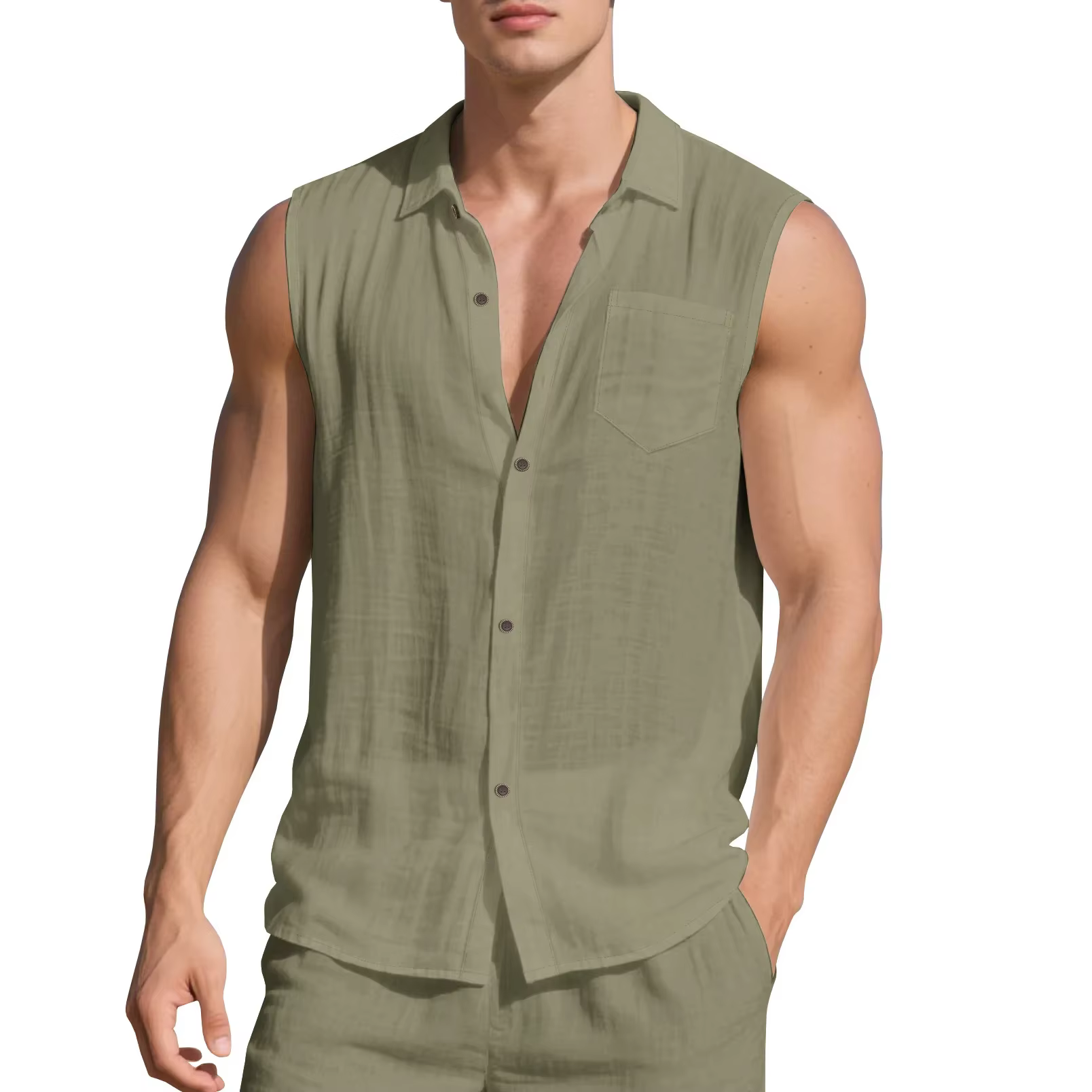 Chemise de plage ample en lin