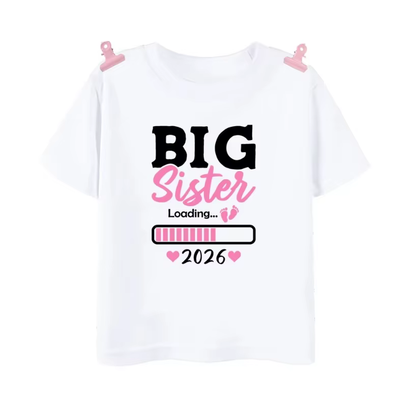 T-shirt à manches courtes pour fille style sœur 2026