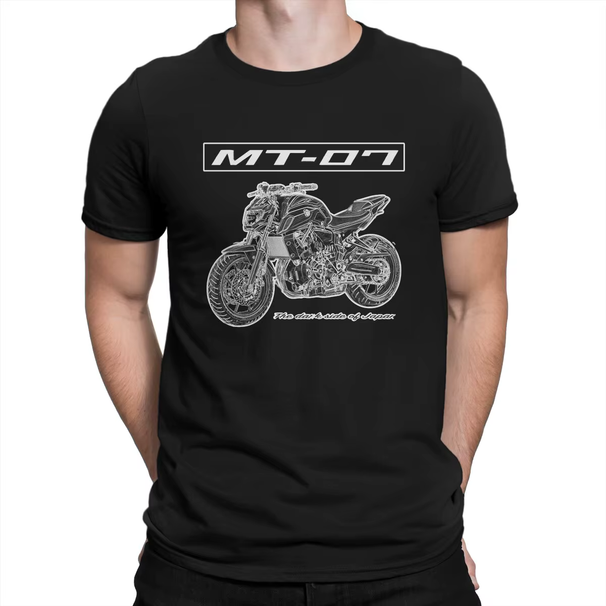 T-shirt humoristique en coton à col rond pour homme