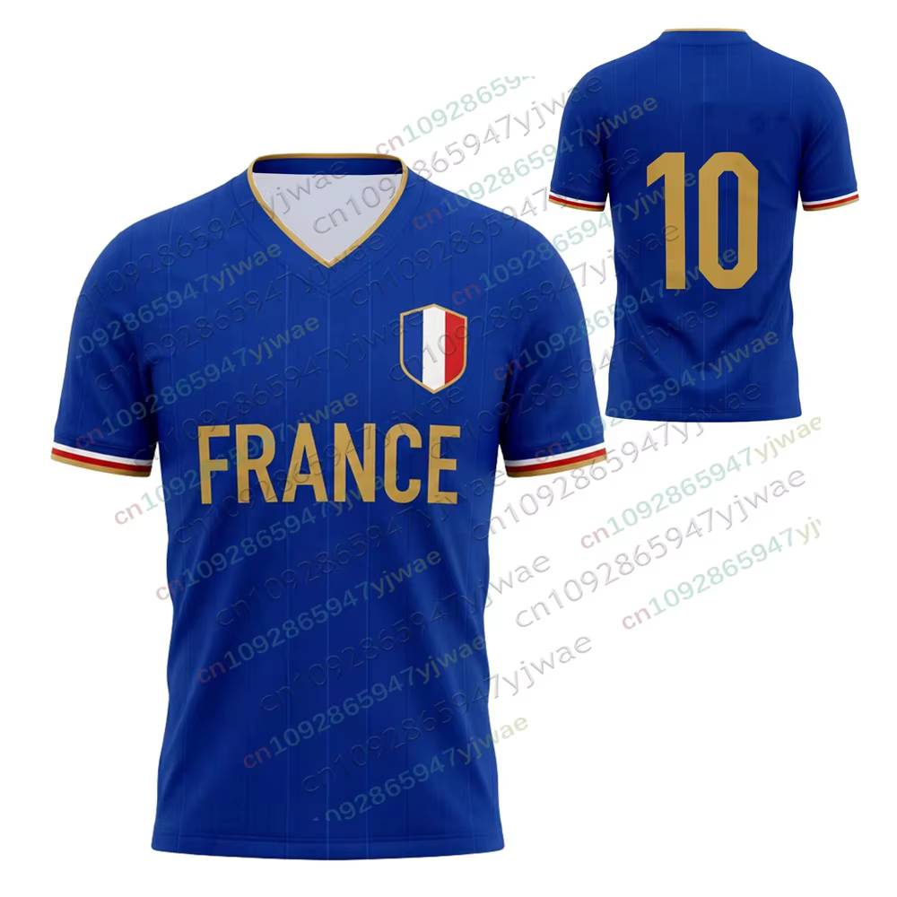 Maillot de Foot France 2026 Édition Fan Mbappé N°10 T-shirt de Football Respirant Séchage Rapide Vêtement de Sport Été Homme Femme Haut