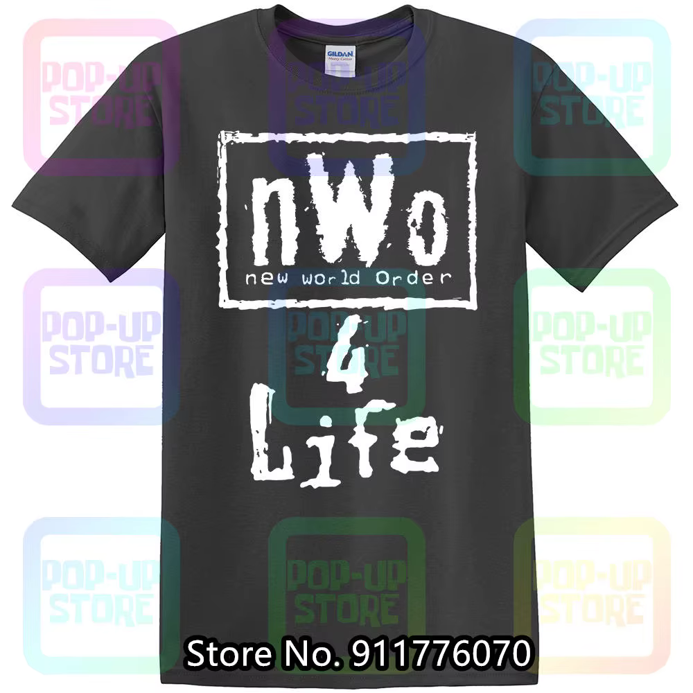 NWO-Grand T-shirt Noir pour Homme, New World Order 4 Life, Bin F